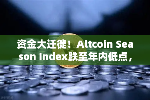 资金大迁徙！Altcoin Season Index跌至年内低点，比特币现货成唯一避风港