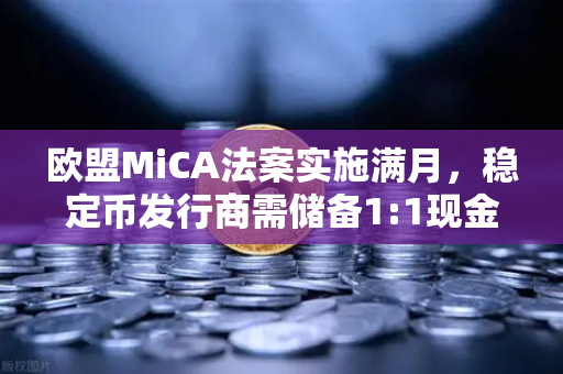 欧盟MiCA法案实施满月，稳定币发行商需储备1:1现金，加密市场格局重塑
