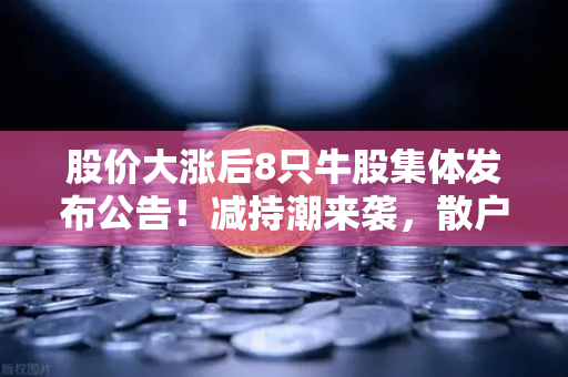 股价大涨后8只牛股集体发布公告！减持潮来袭，散户如何应对？