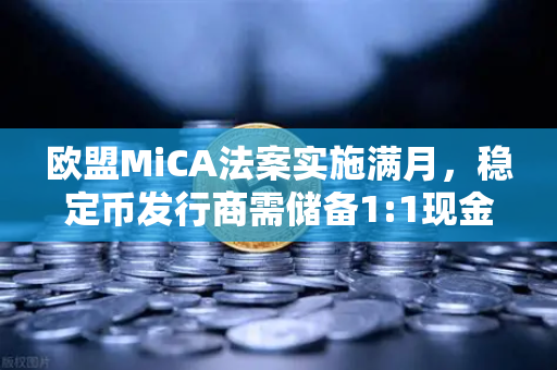 欧盟MiCA法案实施满月，稳定币发行商需储备1:1现金，加密市场格局重塑