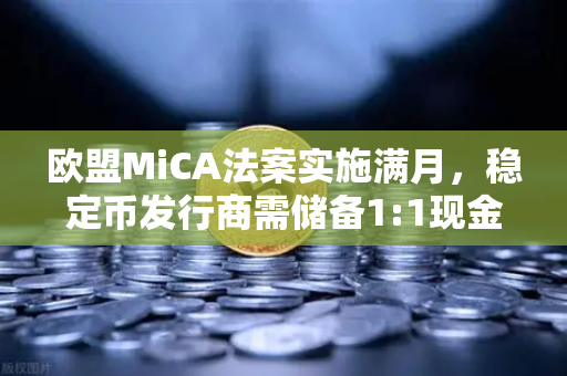 欧盟MiCA法案实施满月，稳定币发行商需储备1:1现金，加密市场格局剧变