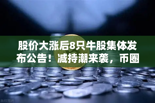 股价大涨后8只牛股集体发布公告！减持潮来袭，币圈大佬会效仿吗？