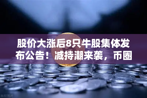 股价大涨后8只牛股集体发布公告！减持潮来袭，币圈大佬会效仿吗