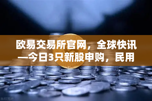 欧易交易所官网，全球快讯—今日3只新股申购，民用制冰机龙头领衔