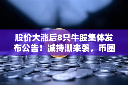 股价大涨后8只牛股集体发布公告！减持潮来袭，币圈大佬会效仿吗？